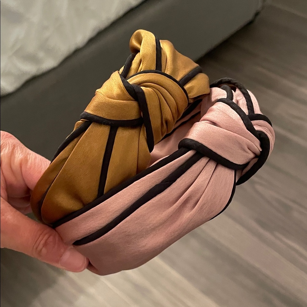 Pink and Gold Knotted Headbands